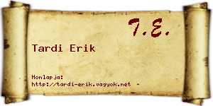 Tardi Erik névjegykártya